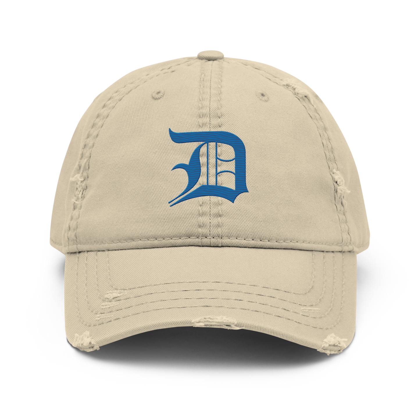 Detroit 'Old English D' Distressed Dad Hat (Azure)