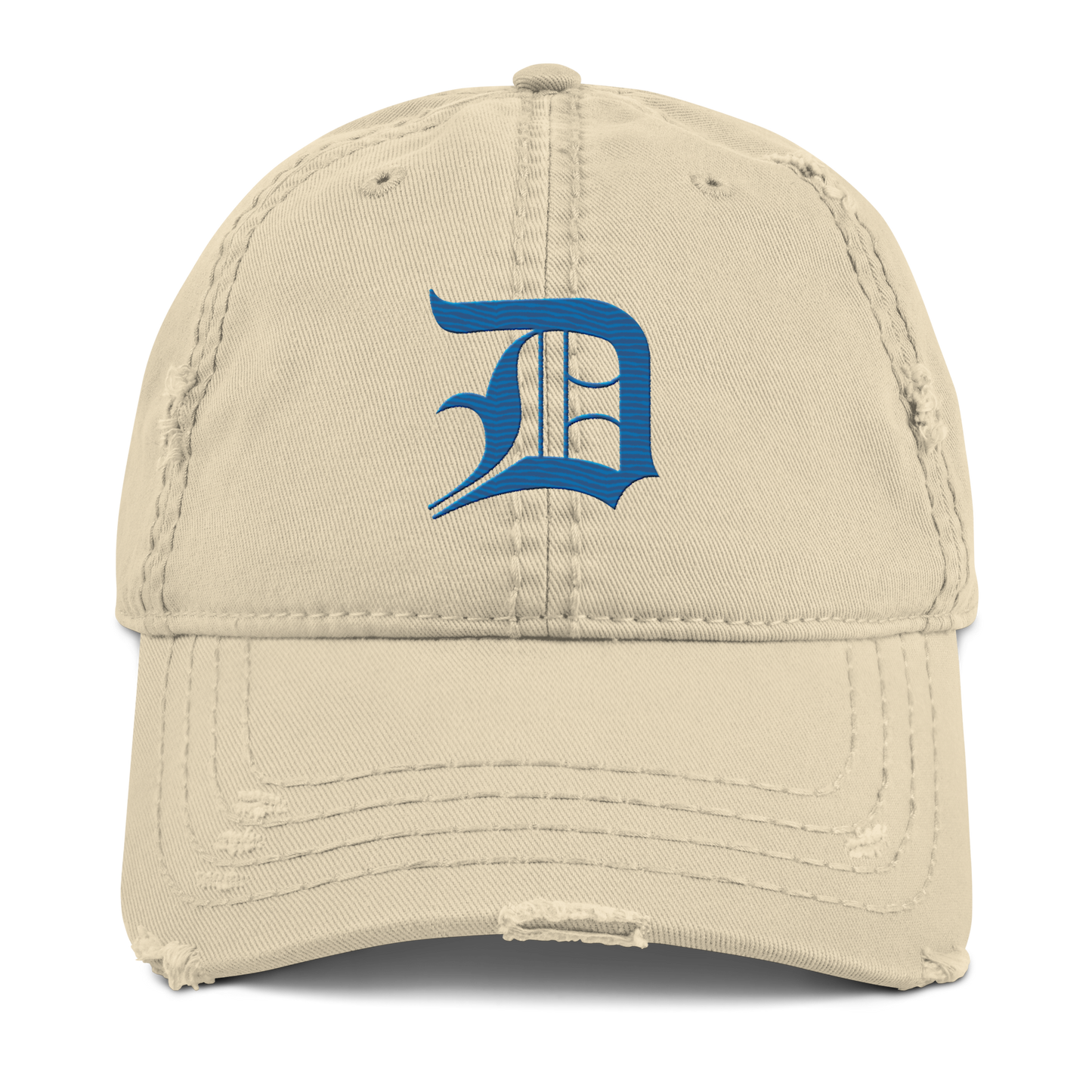 Detroit 'Old English D' Distressed Dad Hat (Azure)