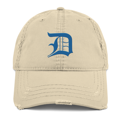 Detroit 'Old English D' Distressed Dad Hat (Azure)