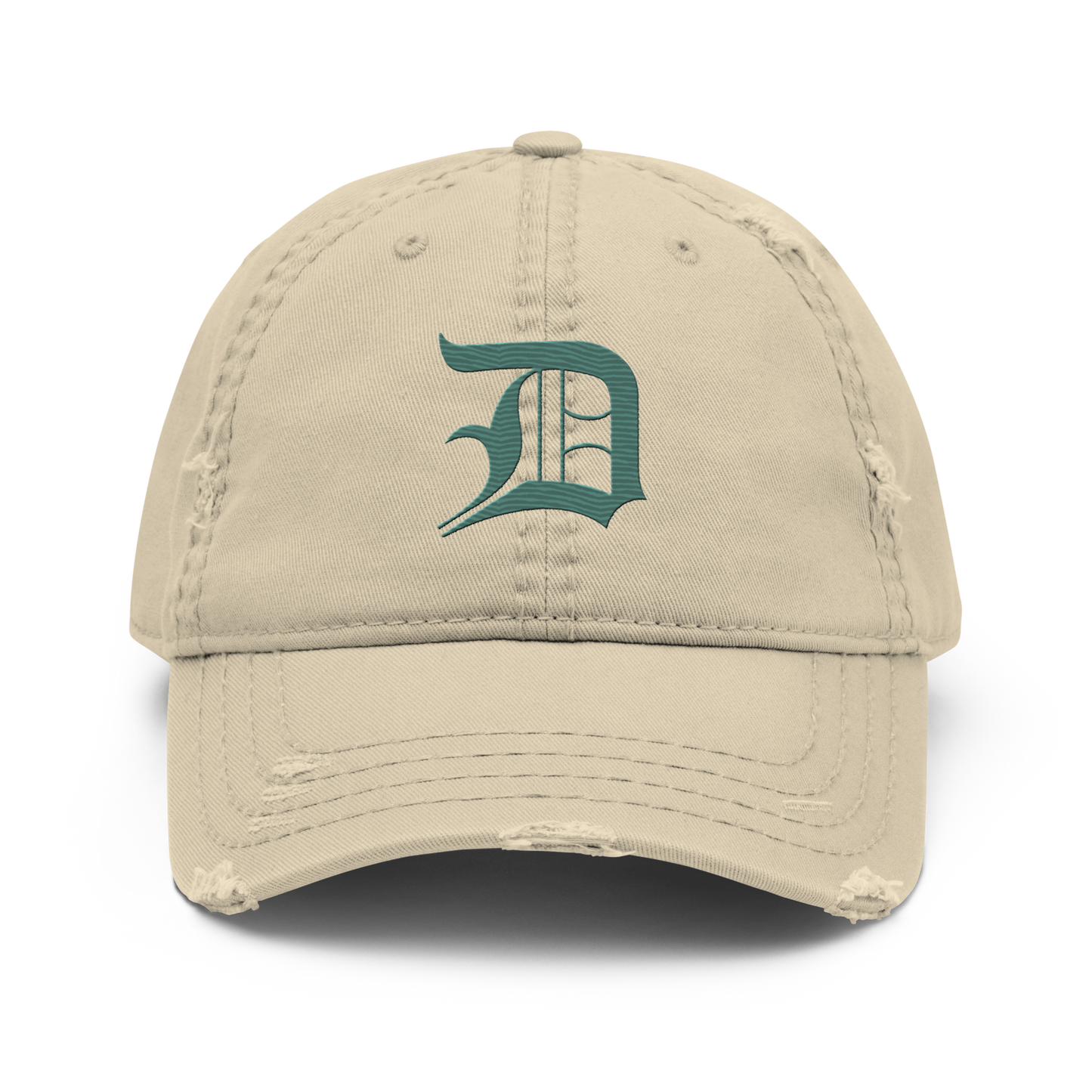 Detroit 'Old English D' Distressed Dad Hat (Copper Green)