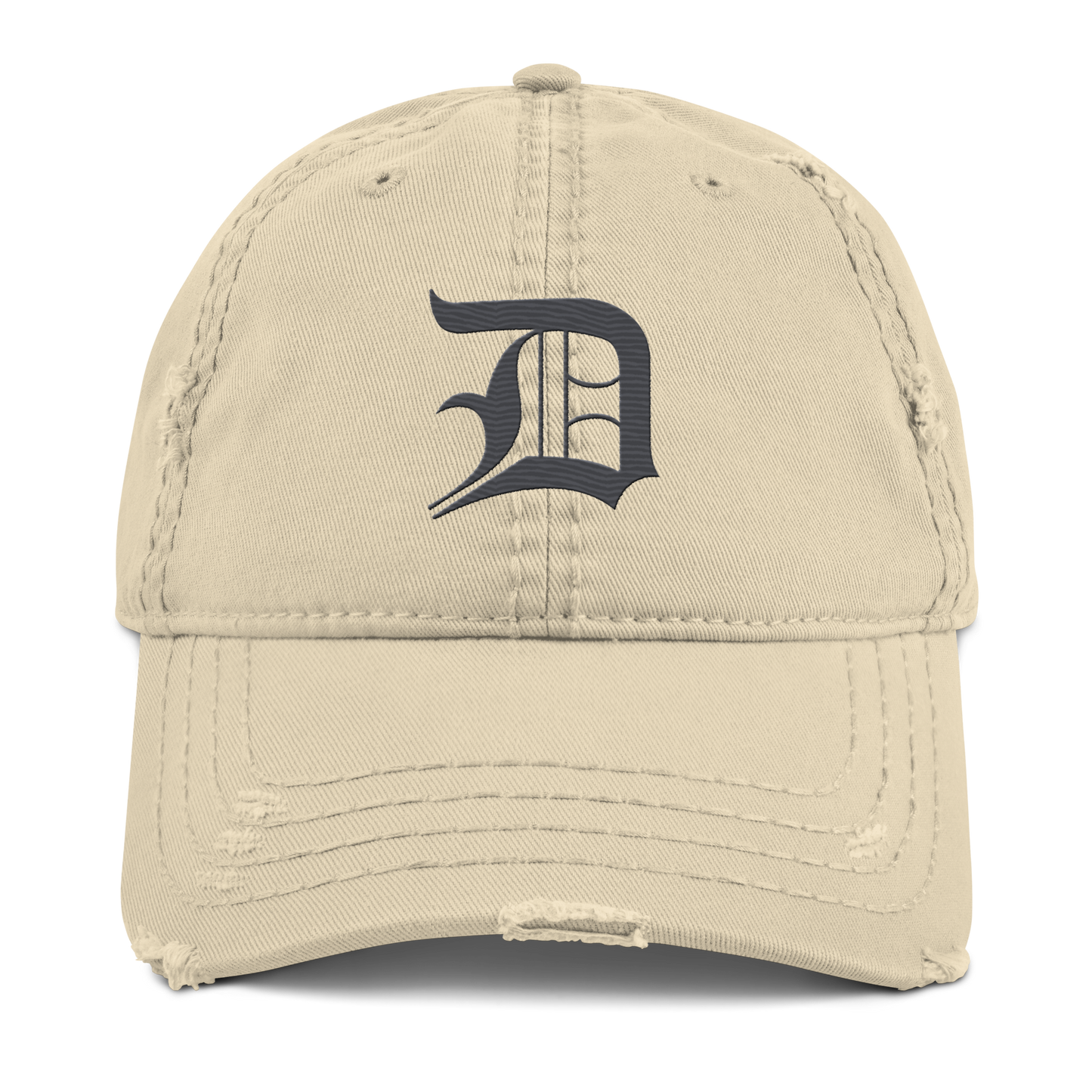 Detroit 'Old English D' Distressed Dad Hat (Iron Ore Grey)