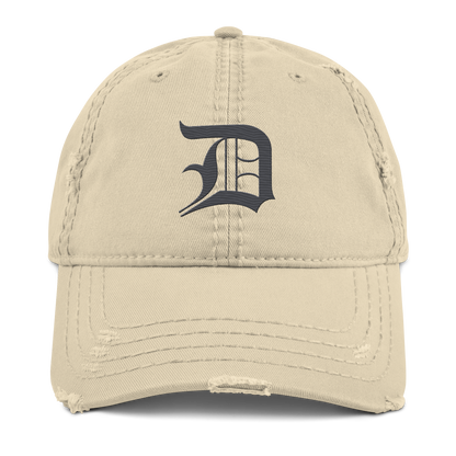 Detroit 'Old English D' Distressed Dad Hat (Iron Ore Grey)