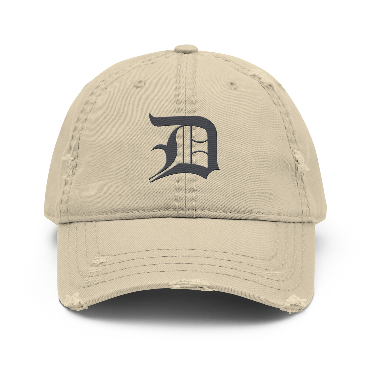 Detroit 'Old English D' Distressed Dad Hat (Iron Ore Grey)