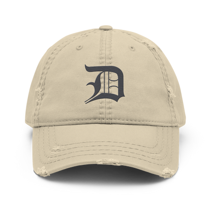 Detroit 'Old English D' Distressed Dad Hat (Iron Ore Grey)