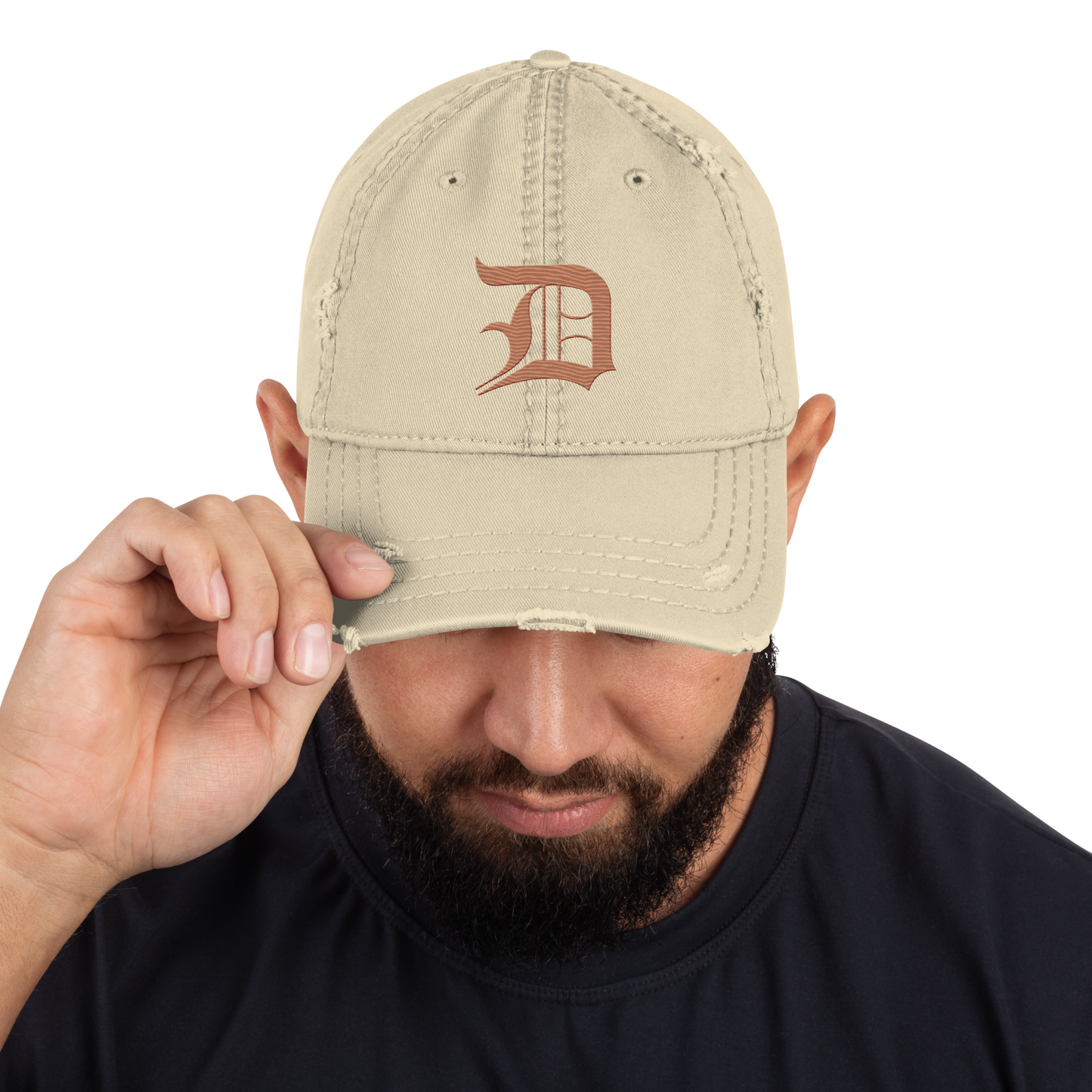 Detroit 'Old English D' Distressed Dad Hat (Copper)