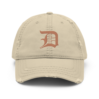 Detroit 'Old English D' Distressed Dad Hat (Copper)