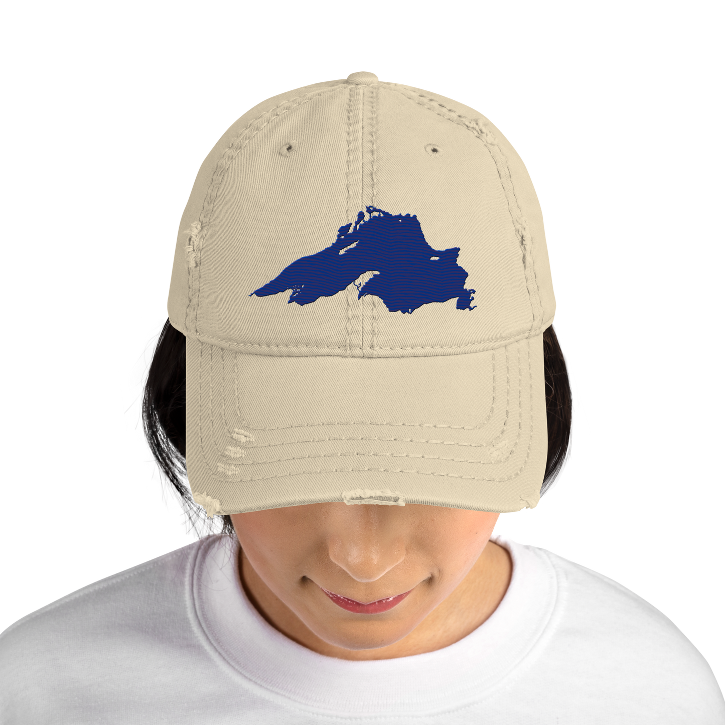 Lake Superior Distressed Dad Hat | Bourbon Blue