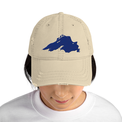 Lake Superior Distressed Dad Hat | Bourbon Blue