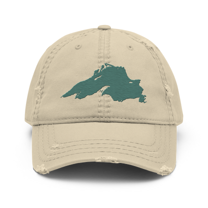 Lake Superior Distressed Dad Hat | Copper Green