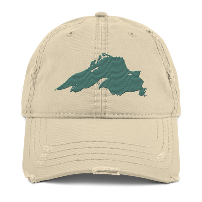 Lake Superior Distressed Dad Hat | Copper Green