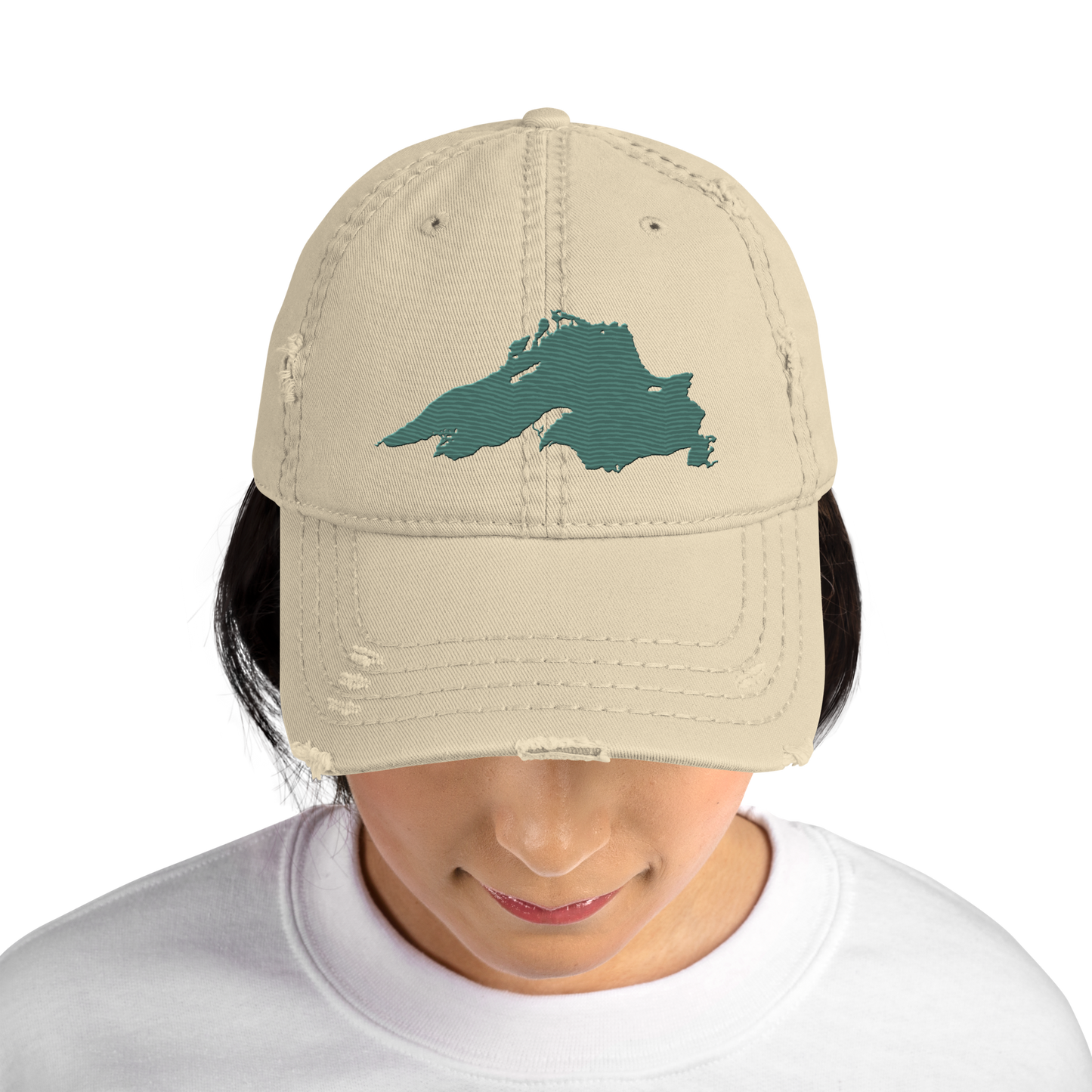 Lake Superior Distressed Dad Hat | Copper Green