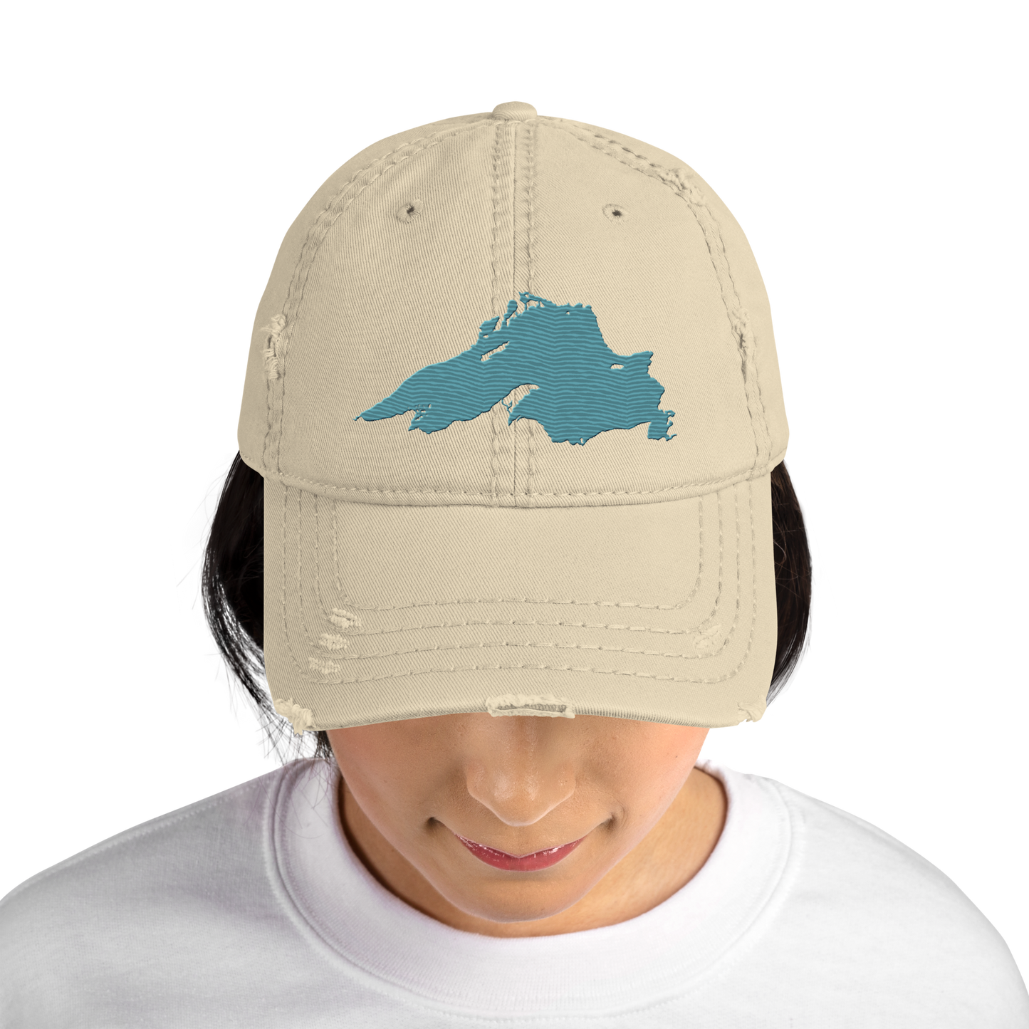 Lake Superior Distressed Dad Hat | Huron Blue