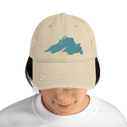 Lake Superior Distressed Dad Hat | Huron Blue