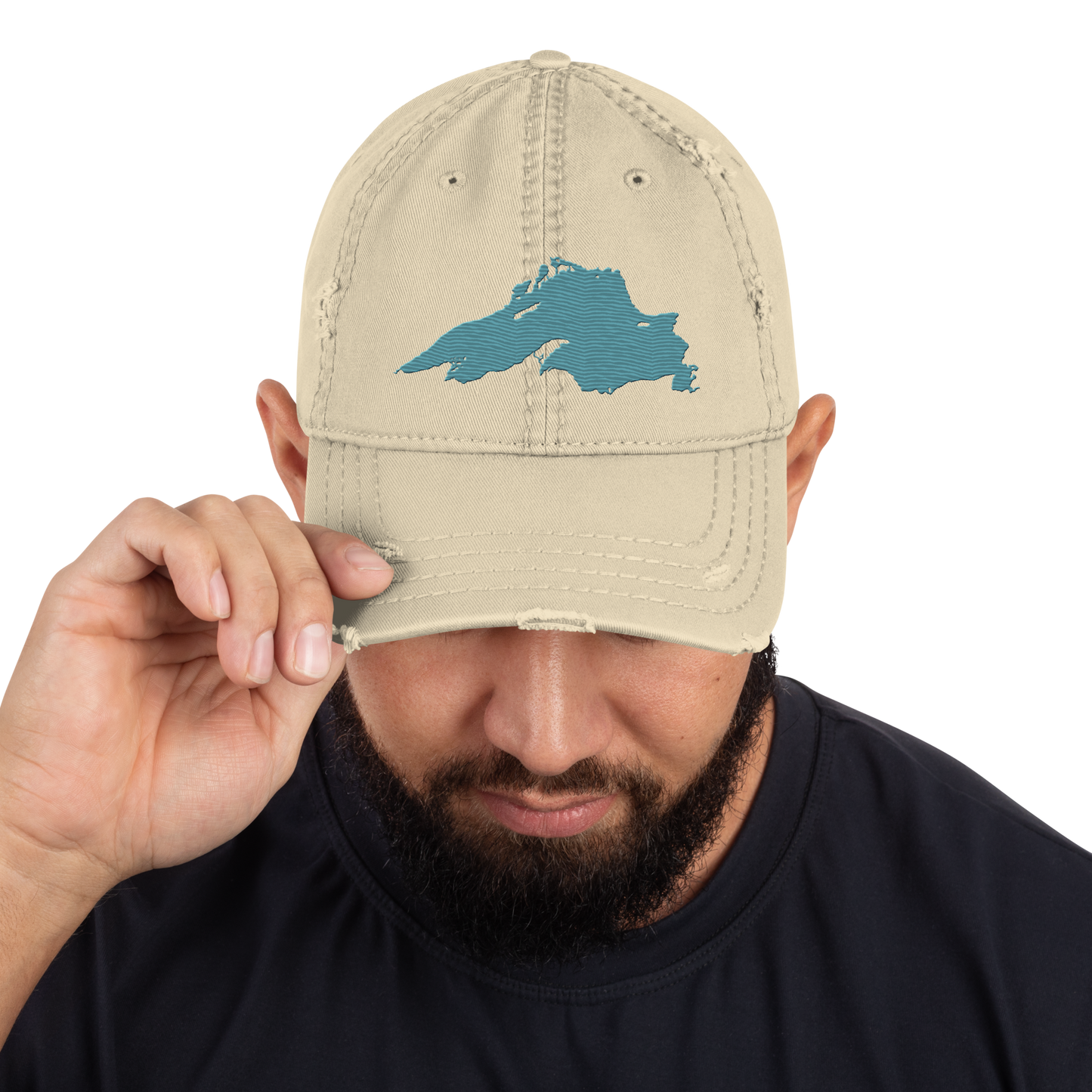 Lake Superior Distressed Dad Hat | Huron Blue