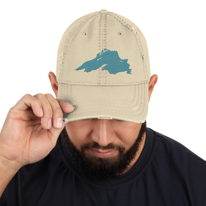 Lake Superior Distressed Dad Hat | Huron Blue