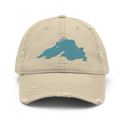 Lake Superior Distressed Dad Hat | Huron Blue