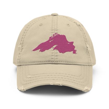 Lake Superior Distressed Dad Hat | Apple Blossom Pink