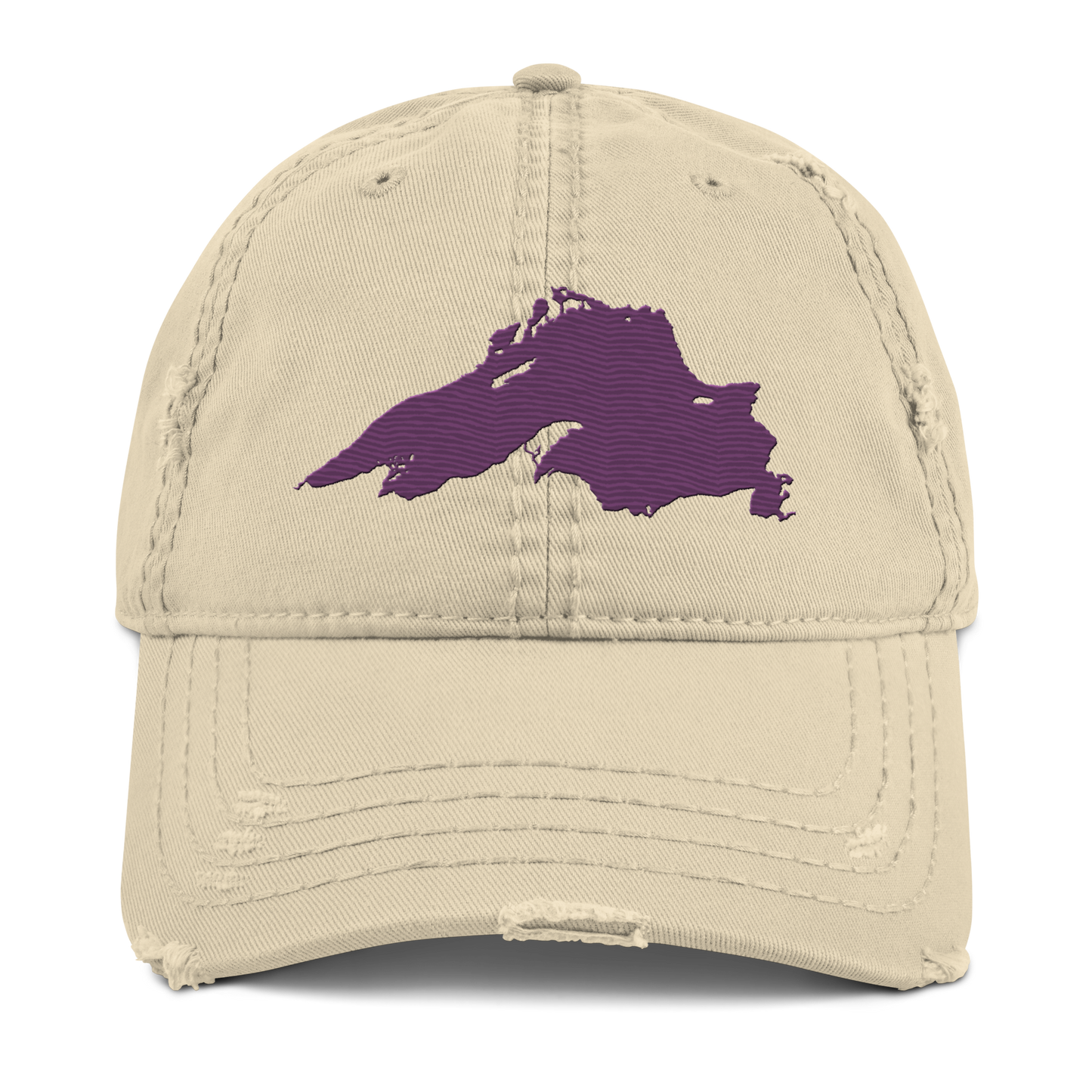 Lake Superior Distressed Dad Hat | Plum