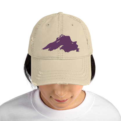 Lake Superior Distressed Dad Hat | Plum