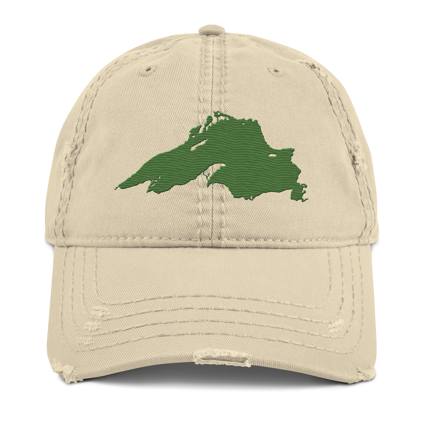 Lake Superior Distressed Dad Hat | Pine Green