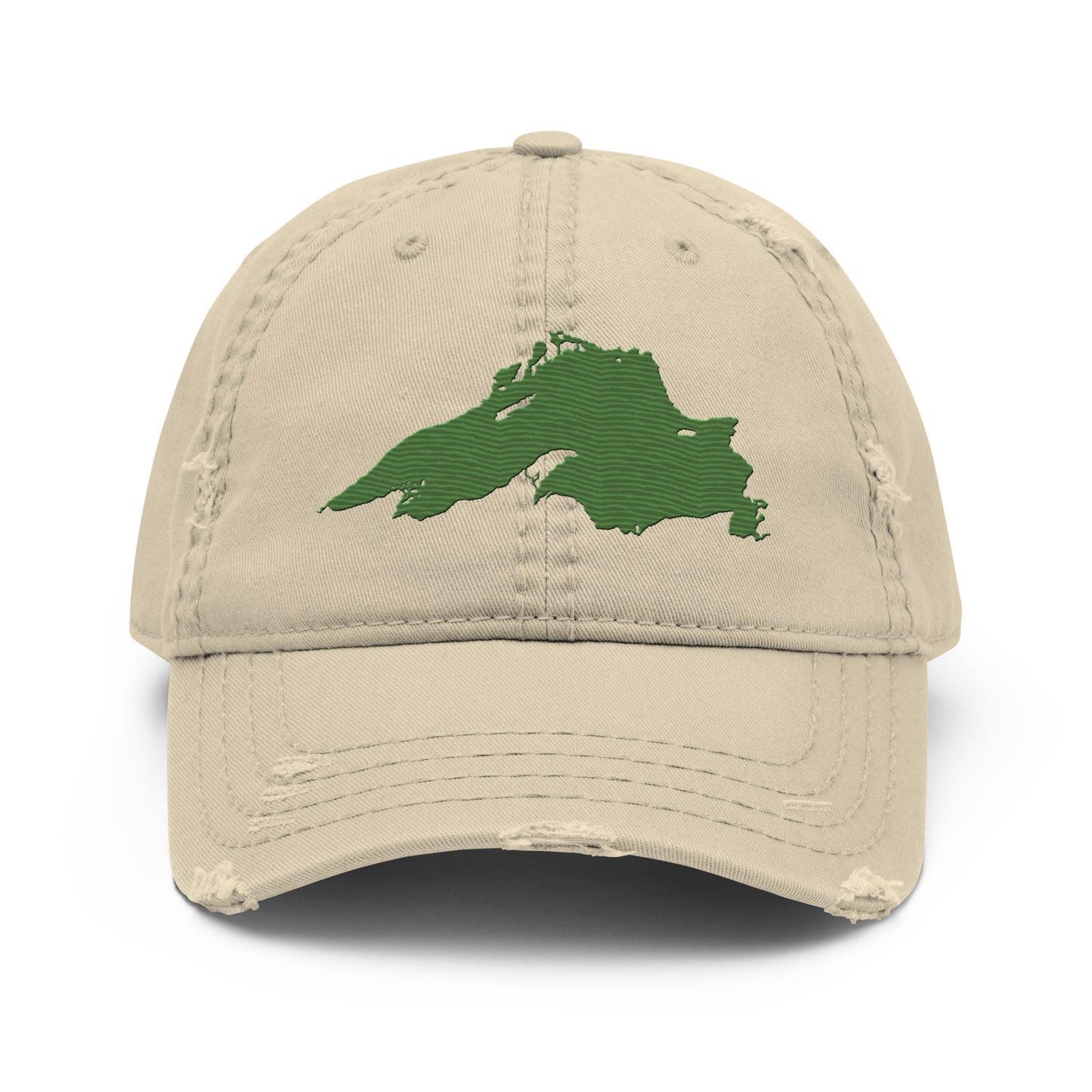 Lake Superior Distressed Dad Hat | Pine Green