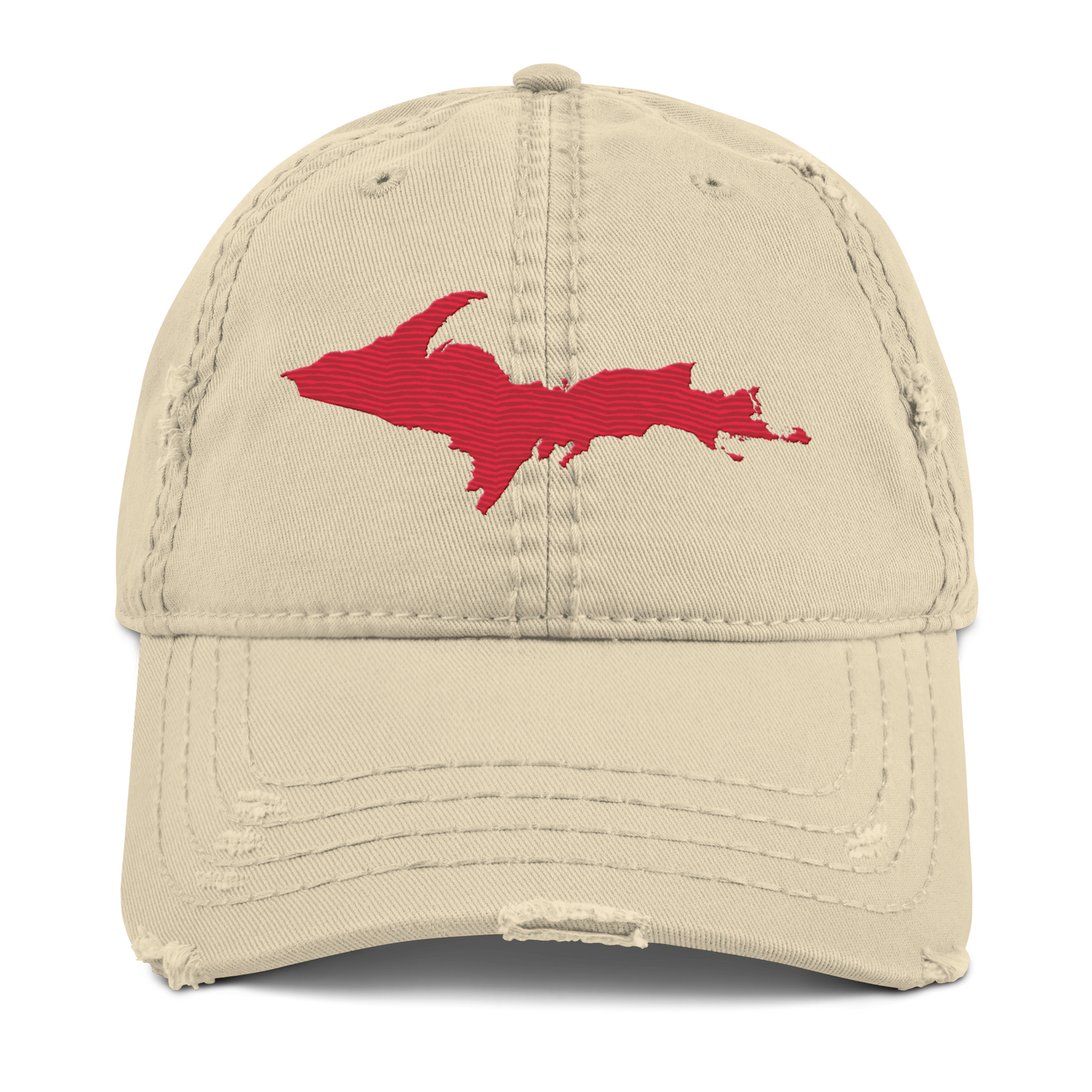 Upper Peninsula Distressed Dad Hat | Lighthouse Red