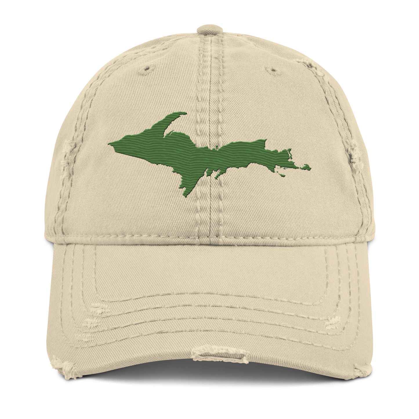 Upper Peninsula Distressed Dad Hat | Pine Green