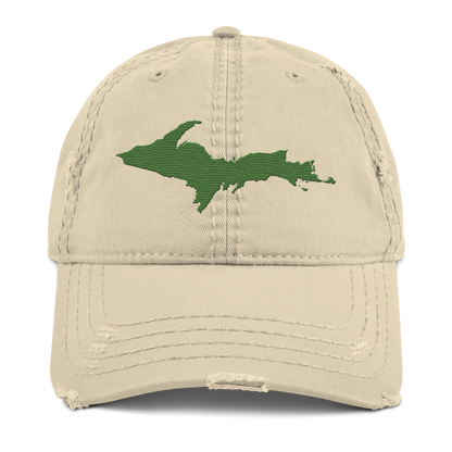 Upper Peninsula Distressed Dad Hat | Pine Green