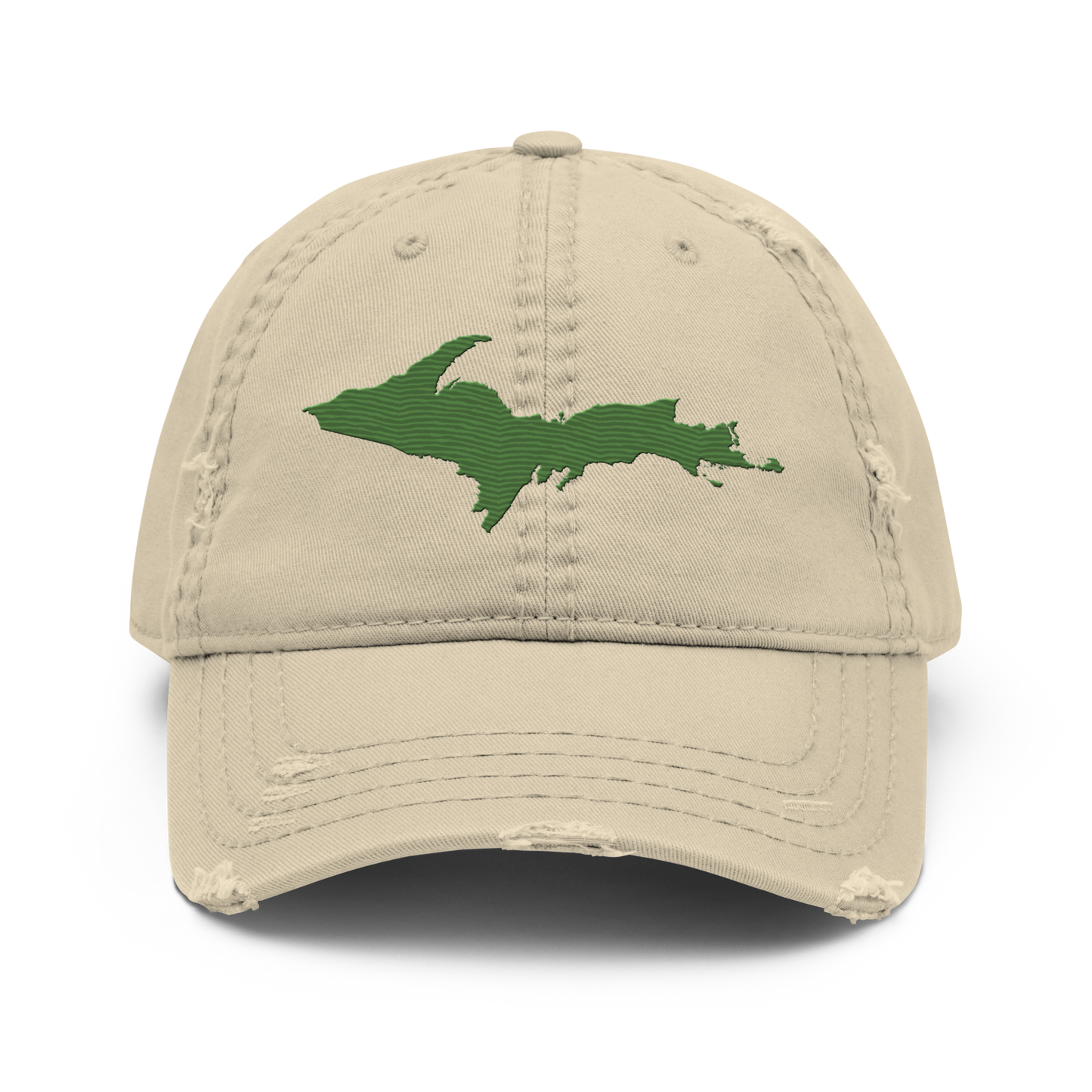 Upper Peninsula Distressed Dad Hat | Pine Green