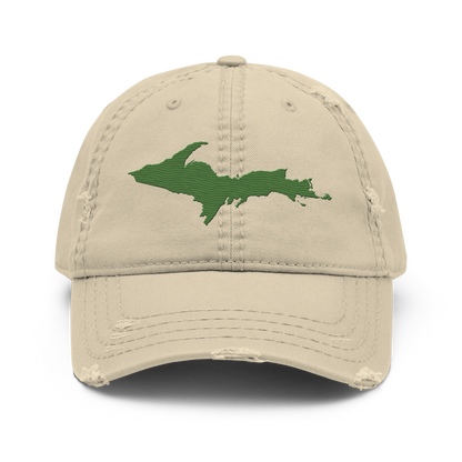 Upper Peninsula Distressed Dad Hat | Pine Green