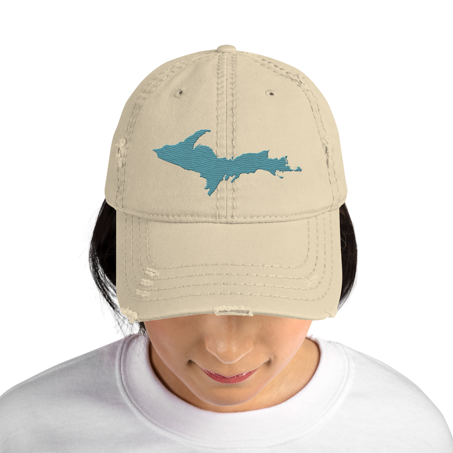 Upper Peninsula Distressed Dad Hat | Huron Blue