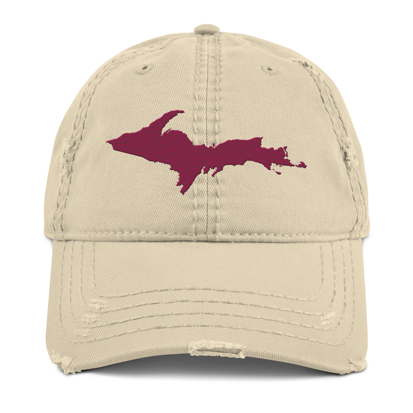 Upper Peninsula Distressed Dad Hat | Ruby Red