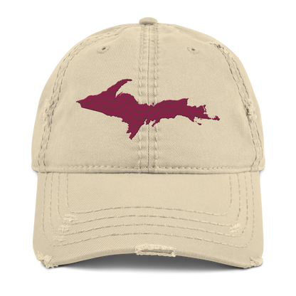 Upper Peninsula Distressed Dad Hat | Ruby Red