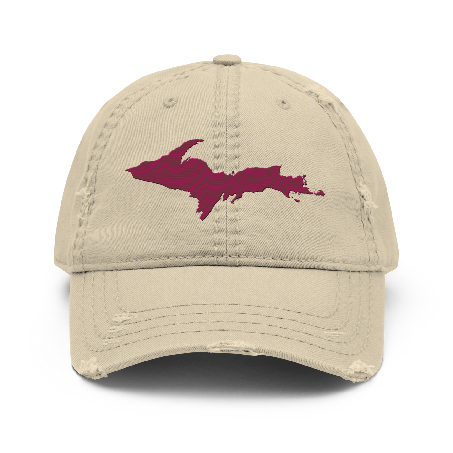 Upper Peninsula Distressed Dad Hat | Ruby Red