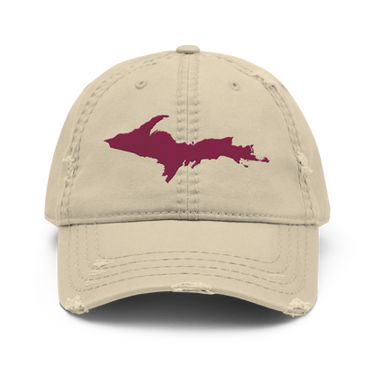 Upper Peninsula Distressed Dad Hat | Ruby Red