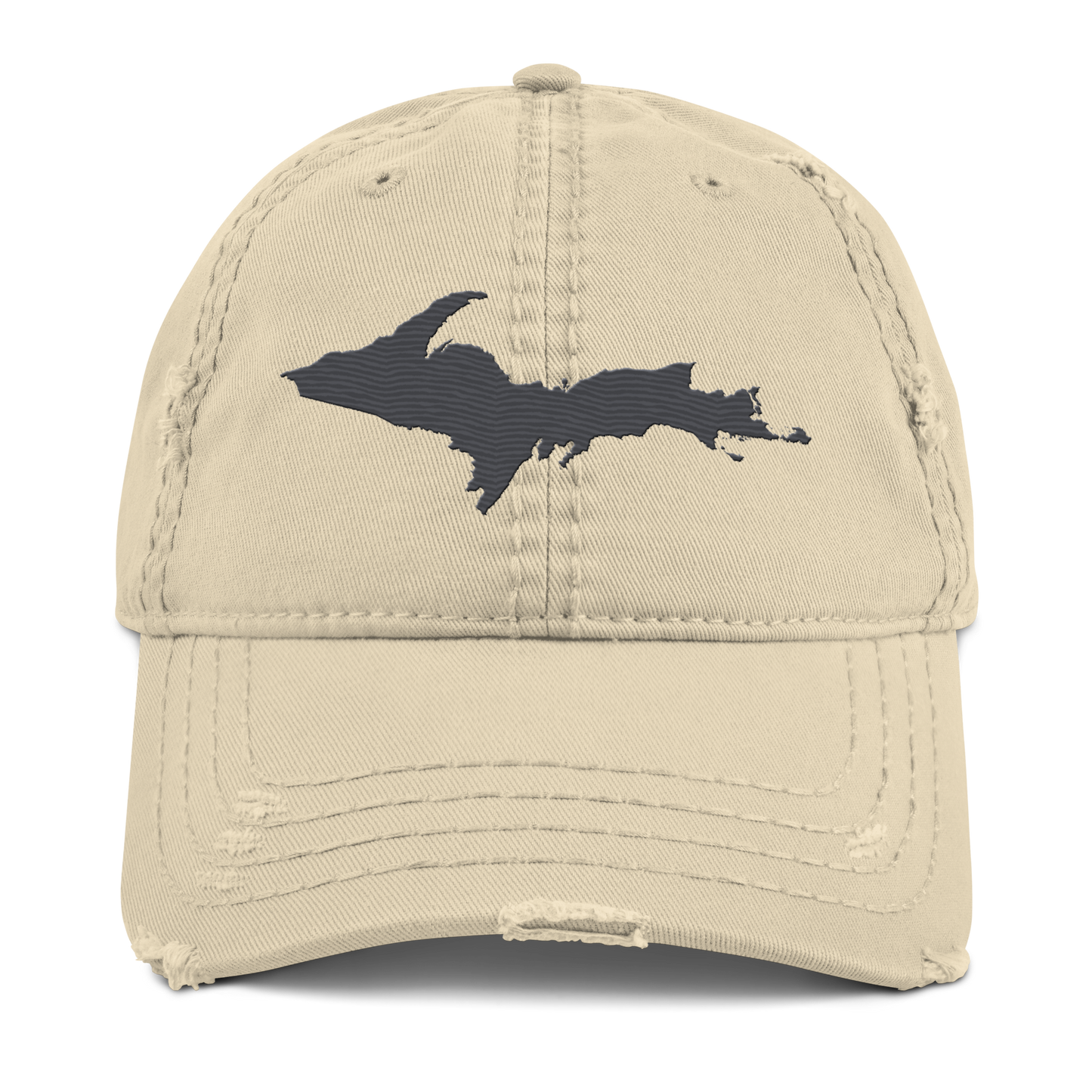 Upper Peninsula Distressed Dad Hat | Iron Ore Grey