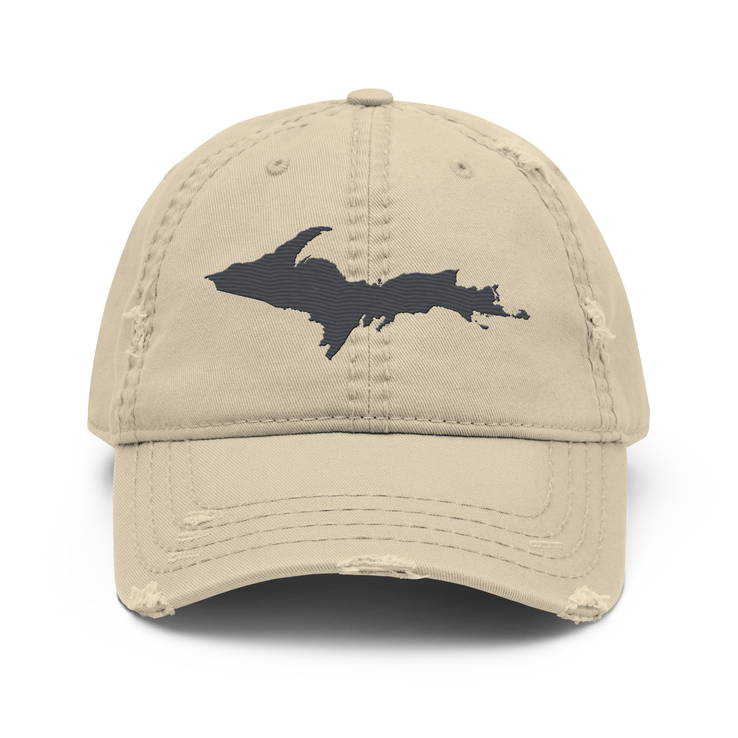 Upper Peninsula Distressed Dad Hat | Iron Ore Grey