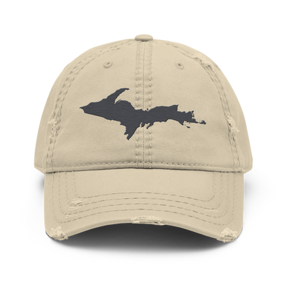 Upper Peninsula Distressed Dad Hat | Iron Ore Grey