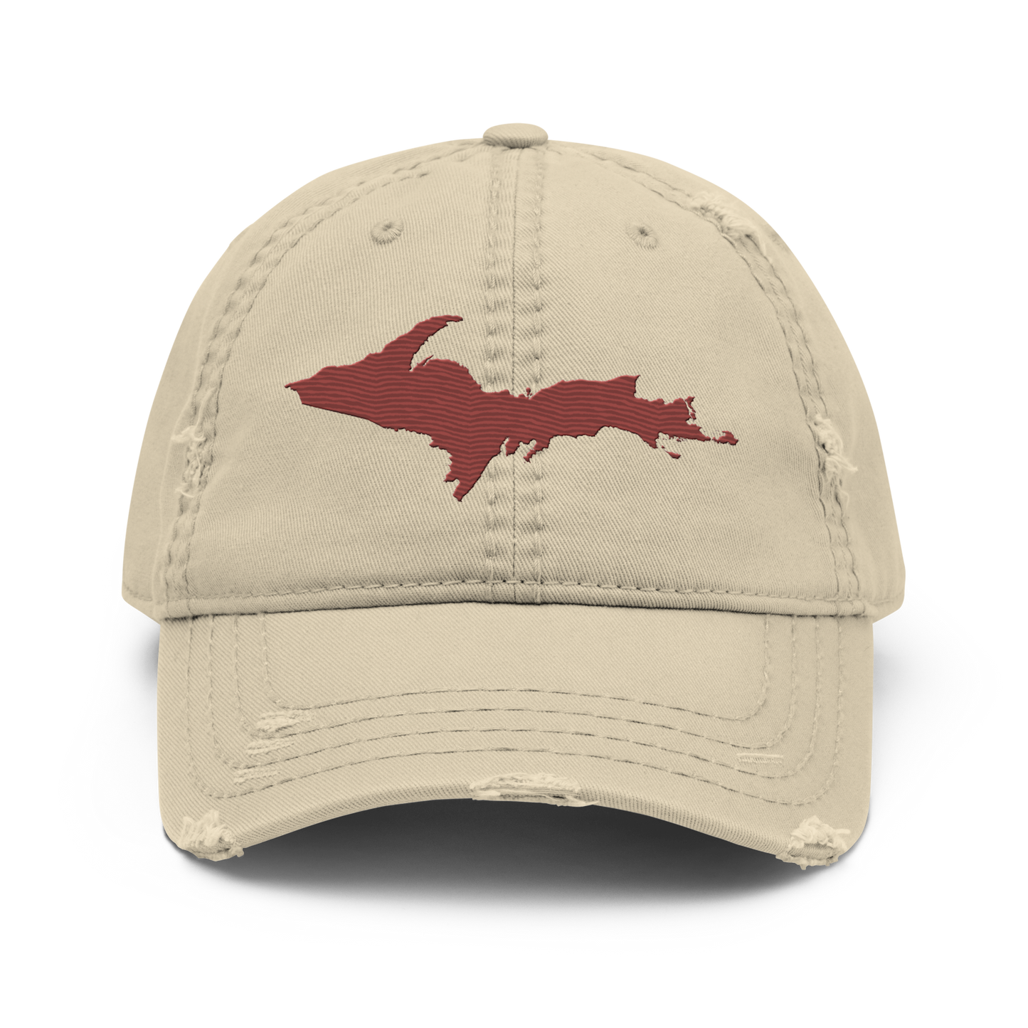 Upper Peninsula Distressed Dad Hat | Ore Dock Red