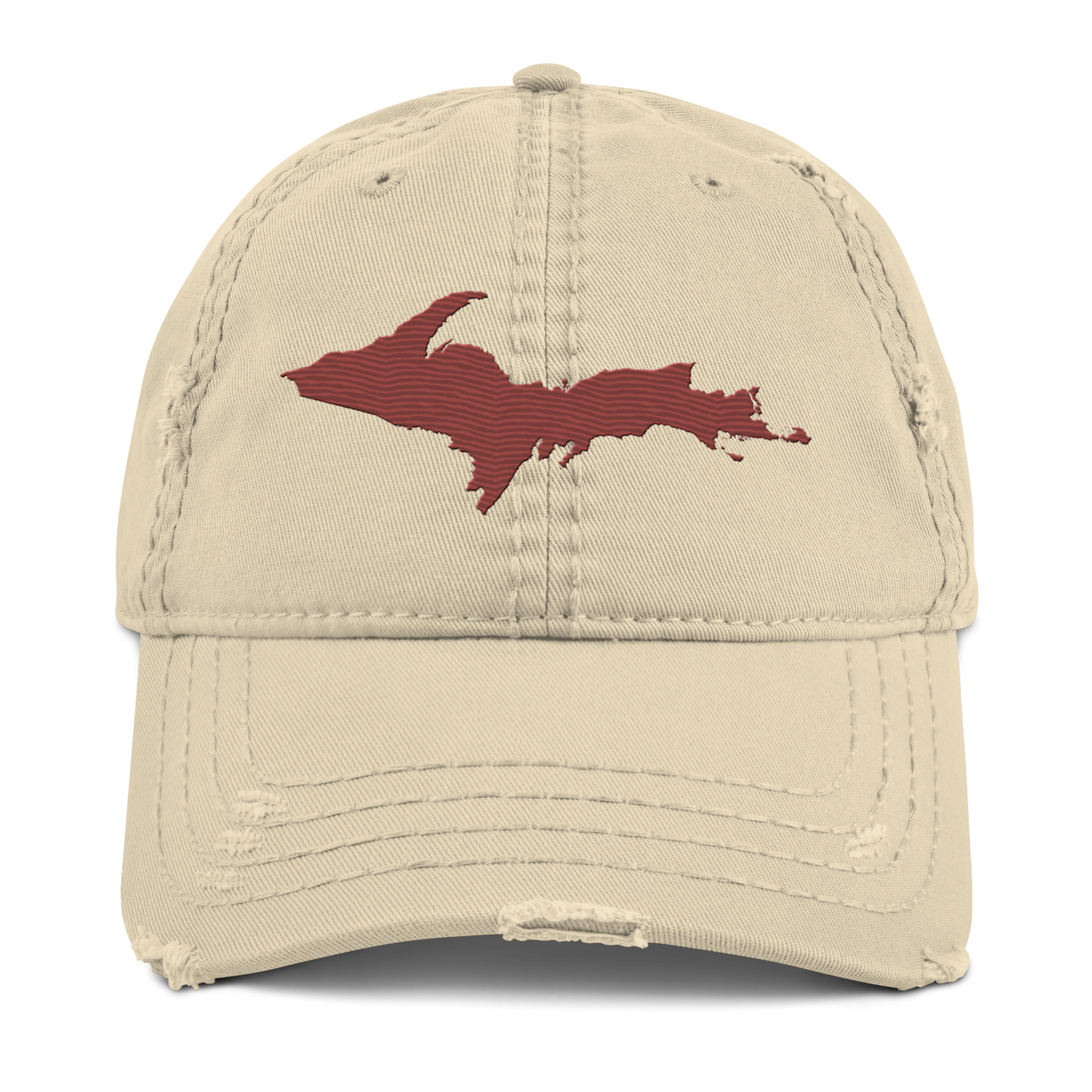 Upper Peninsula Distressed Dad Hat | Ore Dock Red