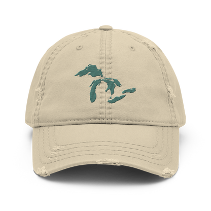 Great Lakes Distressed Dad Hat | Copper Green