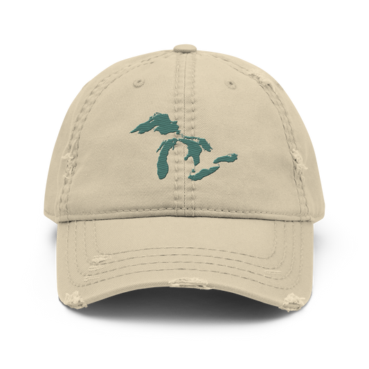 Great Lakes Distressed Dad Hat | Copper Green