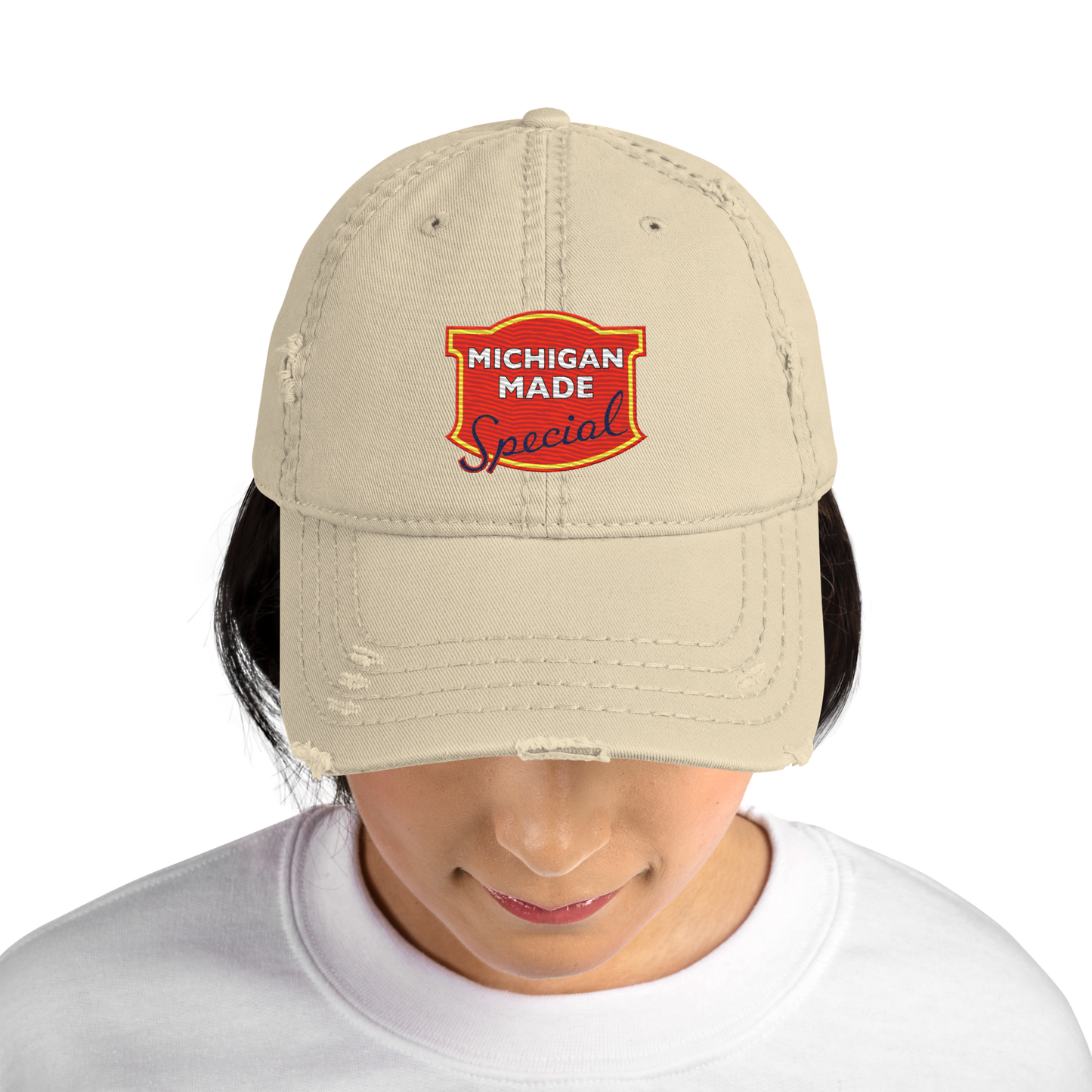 'Michigan Made' Distressed Dad Hat | Potato Chip Parody