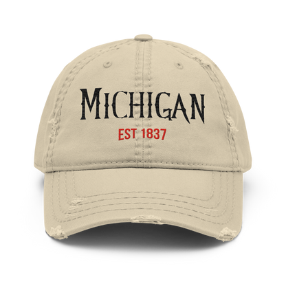 'Michigan 1837' Distressed Dad Hat | Spooky Drama Parody