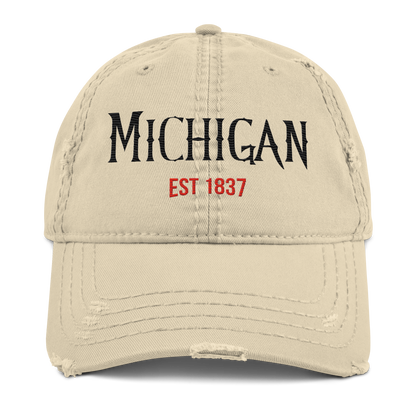 'Michigan 1837' Distressed Dad Hat | Spooky Drama Parody