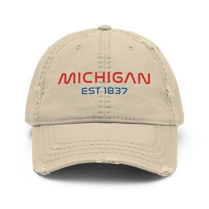 'Michigan 1837' Distressed Dad Hat | Space Agency Parody