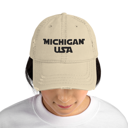 'Michigan USA' Distressed Dad Hat | Epic Sci-Fi Parody