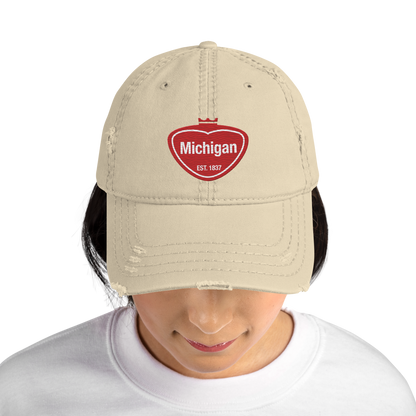 'Michigan EST. 1837' Distressed Dad Hat | Local Sodapop Parody