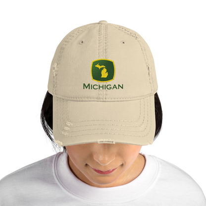 'Michigan' Distressed Dad Hat | Tractor Parody