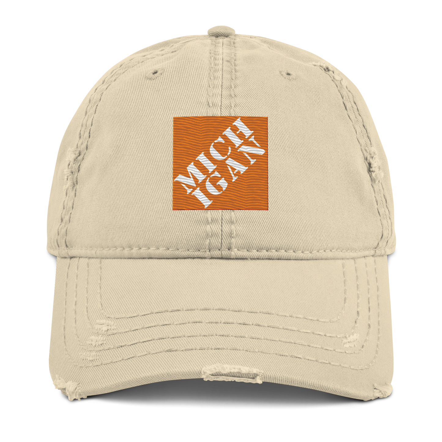 'Michigan' Distressed Dad Hat | Construction Retail Parody